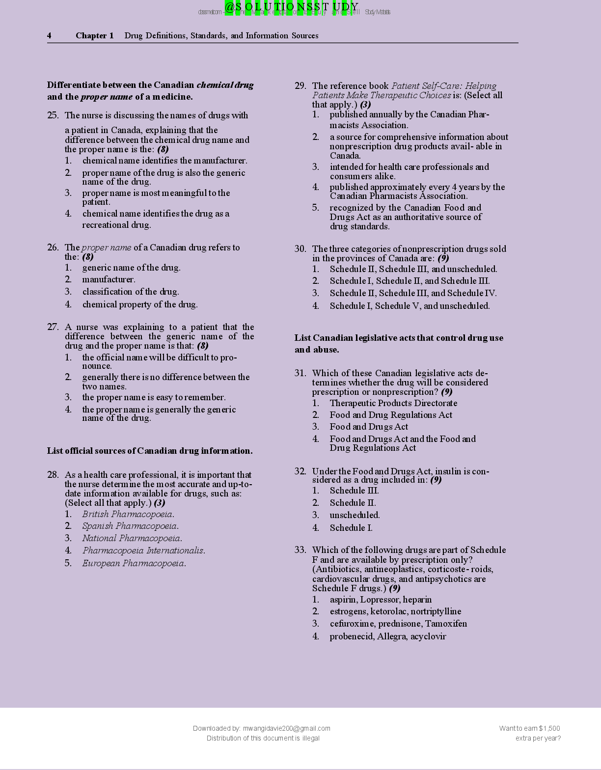 Preview page 6 of CLAYTON'S BASIC   PHARMACOLOGY  FOR NURSES  (20TH  EDITION) BY  MICHELLE  WILLIHNGANZ  100% VERIFIED  SOLUTIONS  2026/20