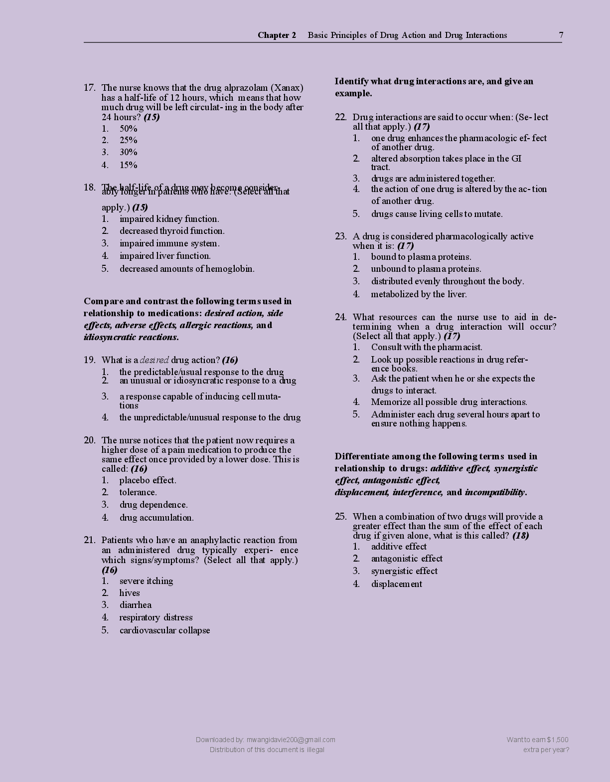 Preview page 9 of CLAYTON'S BASIC   PHARMACOLOGY  FOR NURSES  (20TH  EDITION) BY  MICHELLE  WILLIHNGANZ  100% VERIFIED  SOLUTIONS  2026/20
