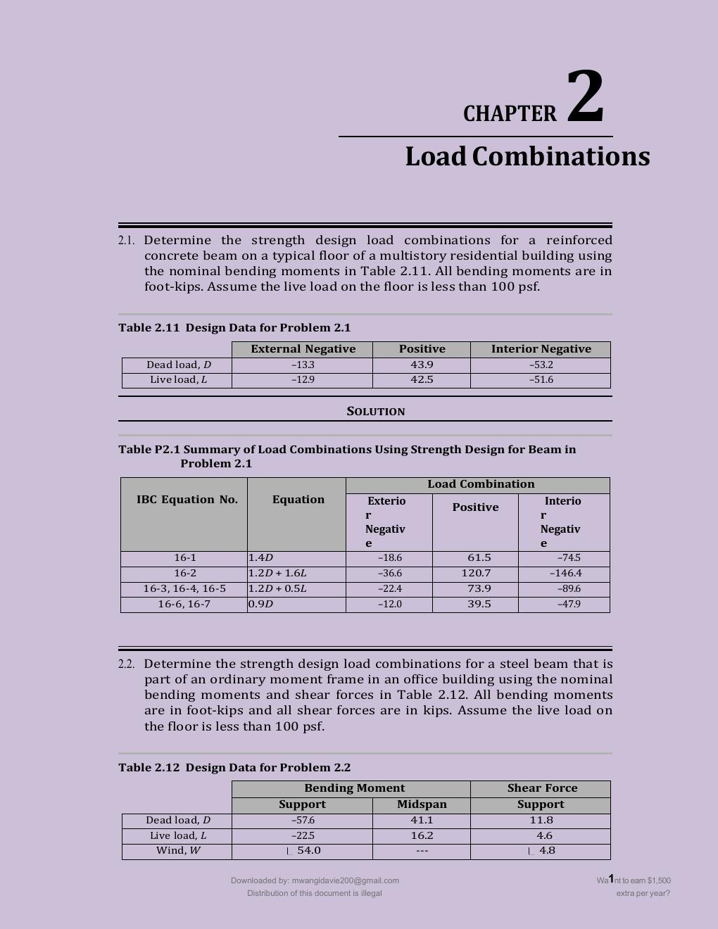Preview page 3 of SOLUTIONS MANUAL for Structural Loads: 2012 IBC And ASCE/SEI 7-10 by Ph.d. Fanella, David A.