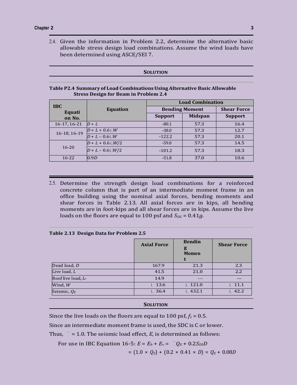 Preview page 5 of SOLUTIONS MANUAL for Structural Loads: 2012 IBC And ASCE/SEI 7-10 by Ph.d. Fanella, David A.