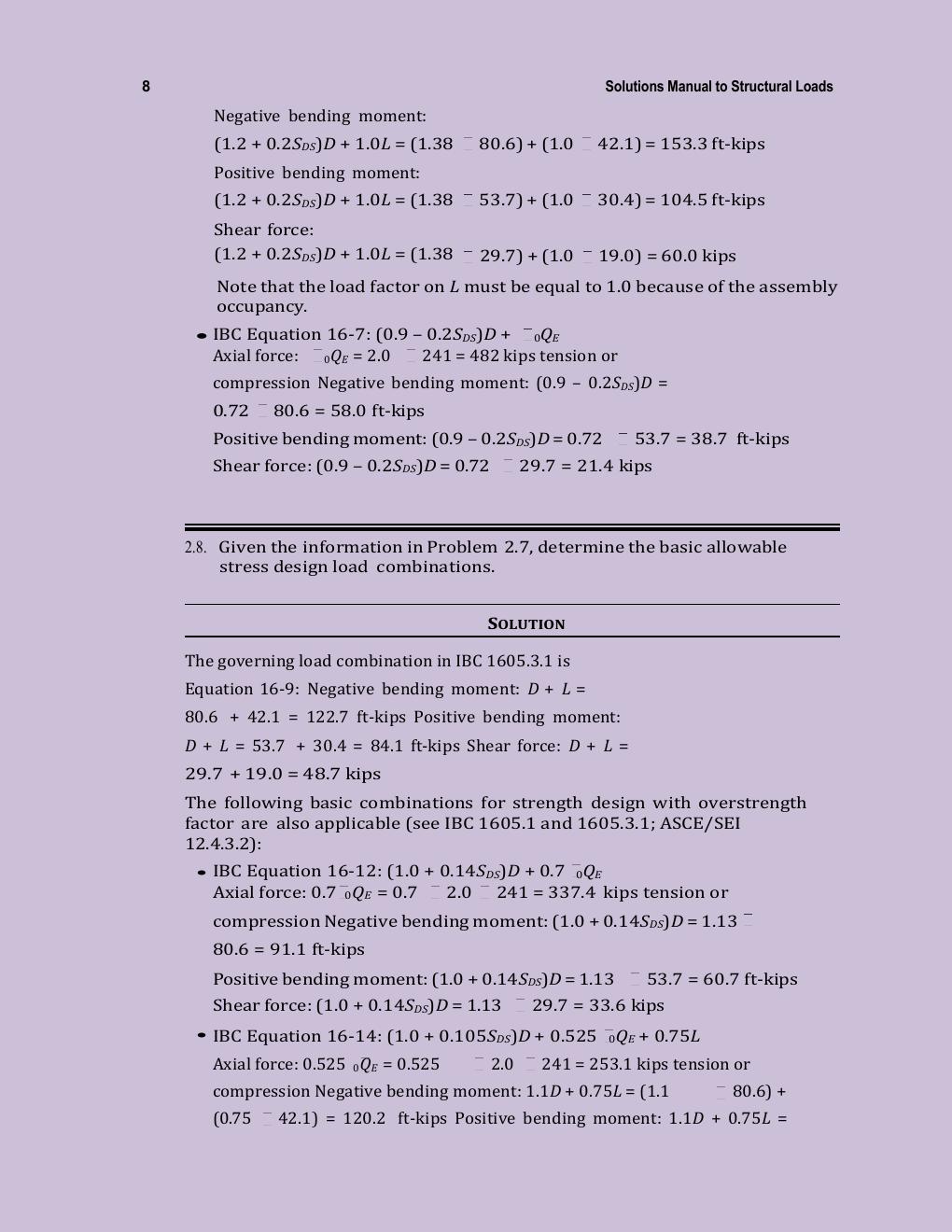 Preview page 10 of SOLUTIONS MANUAL for Structural Loads: 2012 IBC And ASCE/SEI 7-10 by Ph.d. Fanella, David A.
