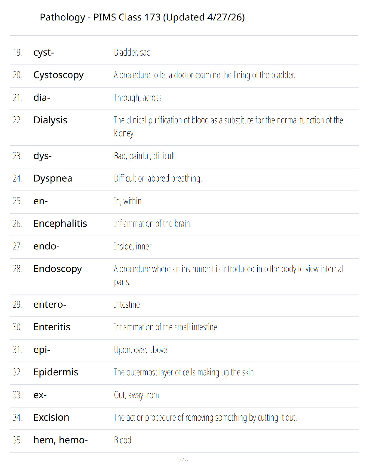 Preview of Pathology PIMS Class 173 Study Guide - Verified Questions and Answers - A+ Guaranteed Success Exam Review