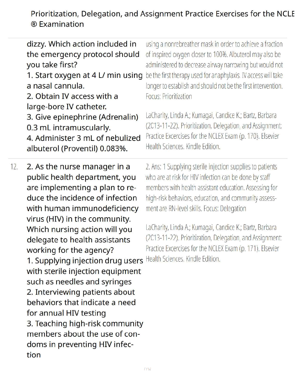 Preview page 7 of Prioritization Delegation and Assignment Study Guide - Verified Questions and Answers - A+ Guaranteed Success Review