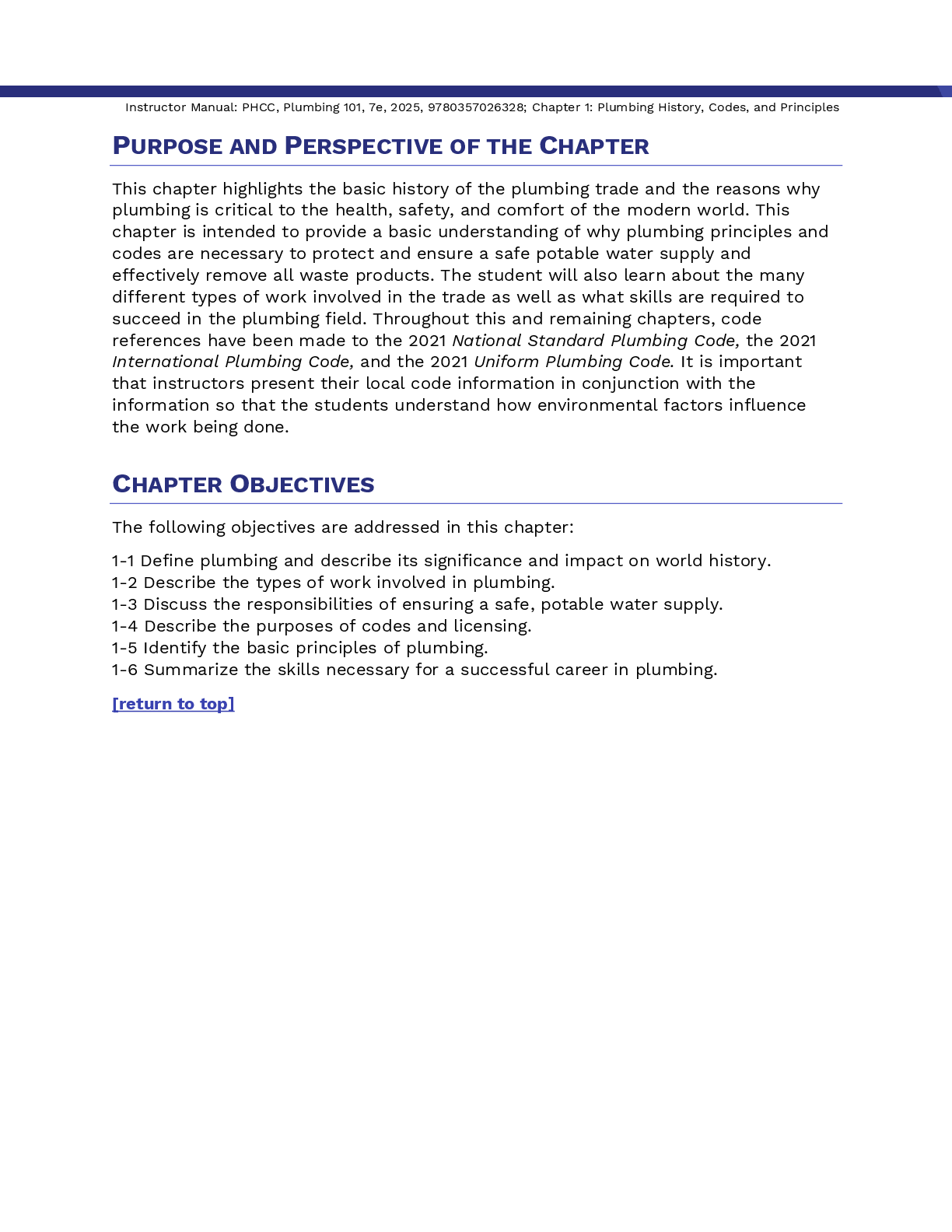 Preview page 3 of Instructor Manual Plumbing 101 7th Edition By PHCC Educational Foundation, Edward Moore