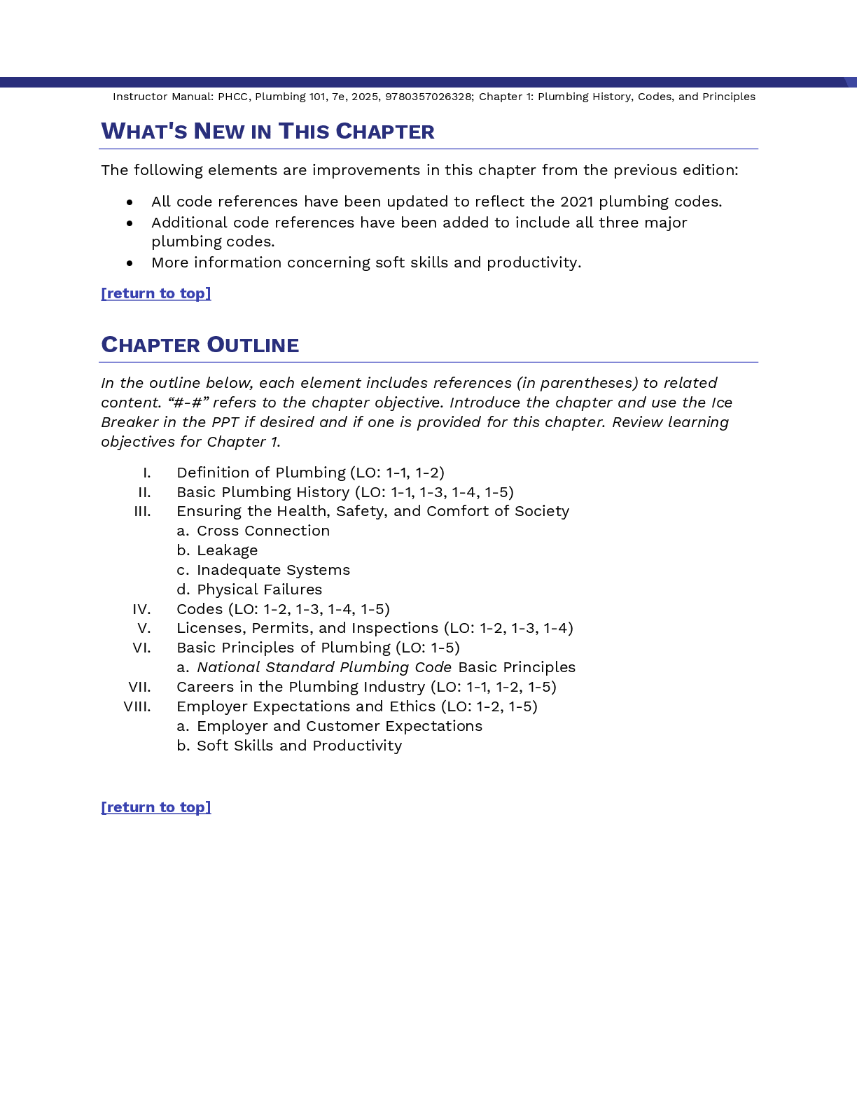 Preview page 4 of Instructor Manual Plumbing 101 7th Edition By PHCC Educational Foundation, Edward Moore