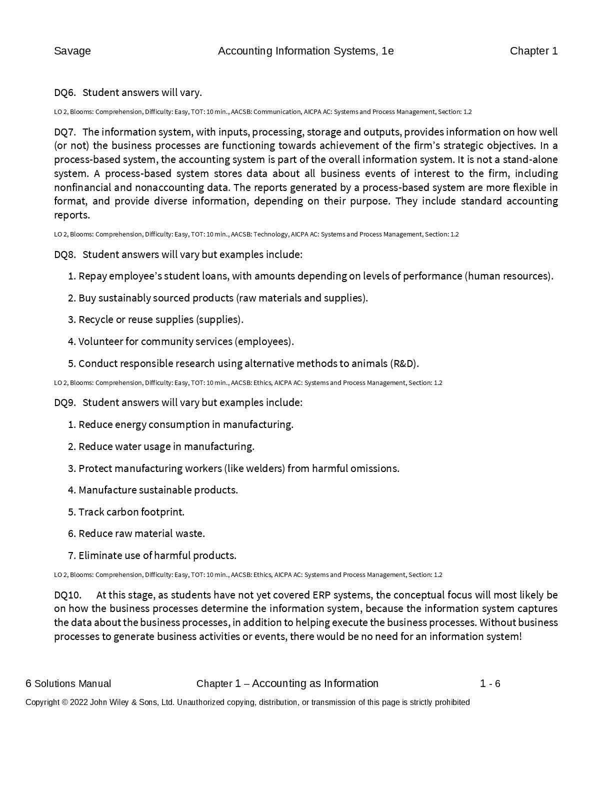 Preview page 2 of Solutions Manual Accounting Information Systems Connecting Careers Systems and Analytics 1st Edition By Arline Savage, D