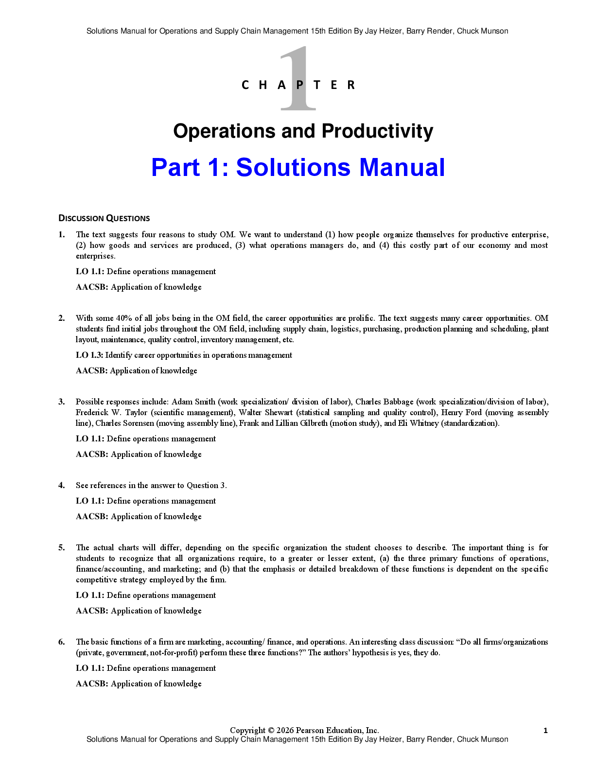 Preview page 4 of Solutions Manual Operations and Supply Chain Management 15th Edition By Jay Heizer, Barry Render, Chuck Munson All Chapt