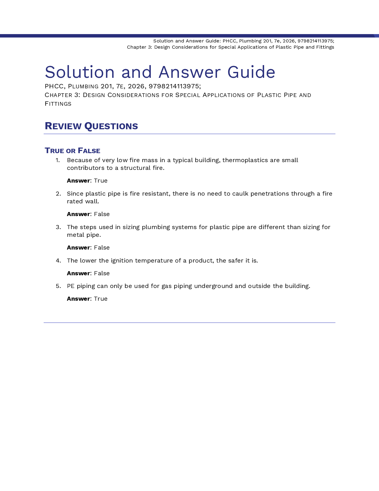 Preview page 4 of Solutions Manual Plumbing 201 7th Edition By PHCC Educational Foundation, Edward Moore All Chapters 1-24