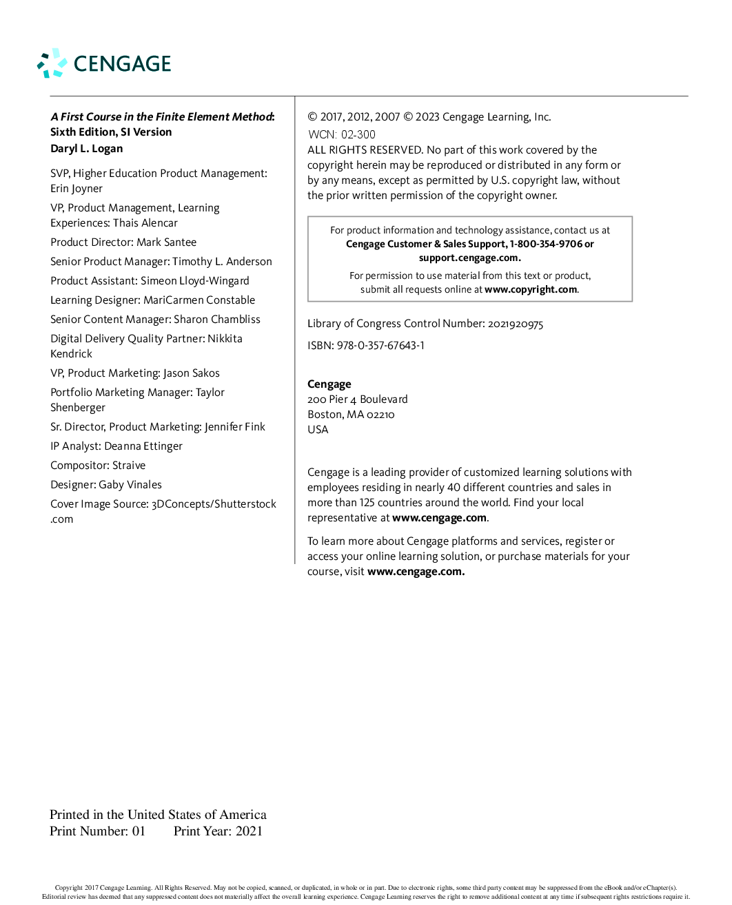 Preview page 6 of A First Course in the Finite Element Method Enhanced 6th Edition SI Version By Daryl L. Logan eBook PDF