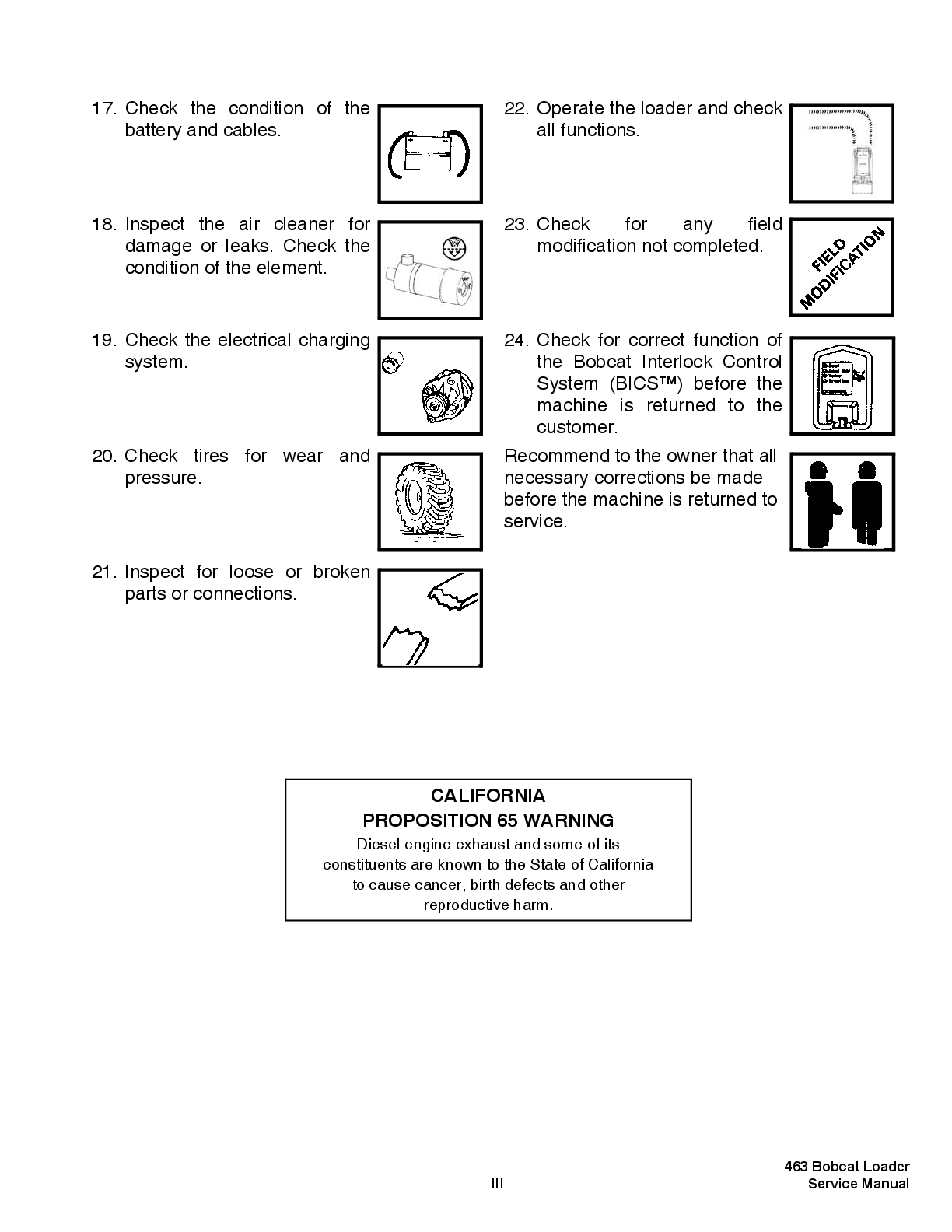 Preview page 6 of BOBCAT 463 SKID STEER LOADER SERVICE MANUAL