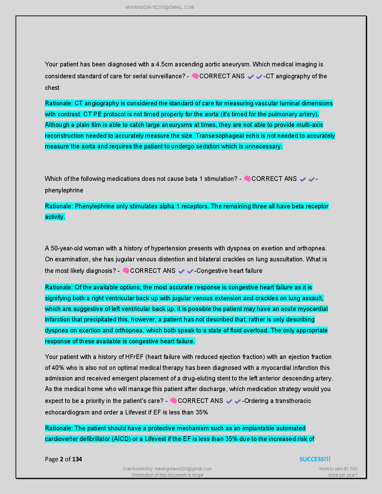Preview page 3 of NR 603 CEA EXAM  PRACTICE (EXAM 1-4)  |COMPREHENSIVE  WITH RATIONALES  2026/2027