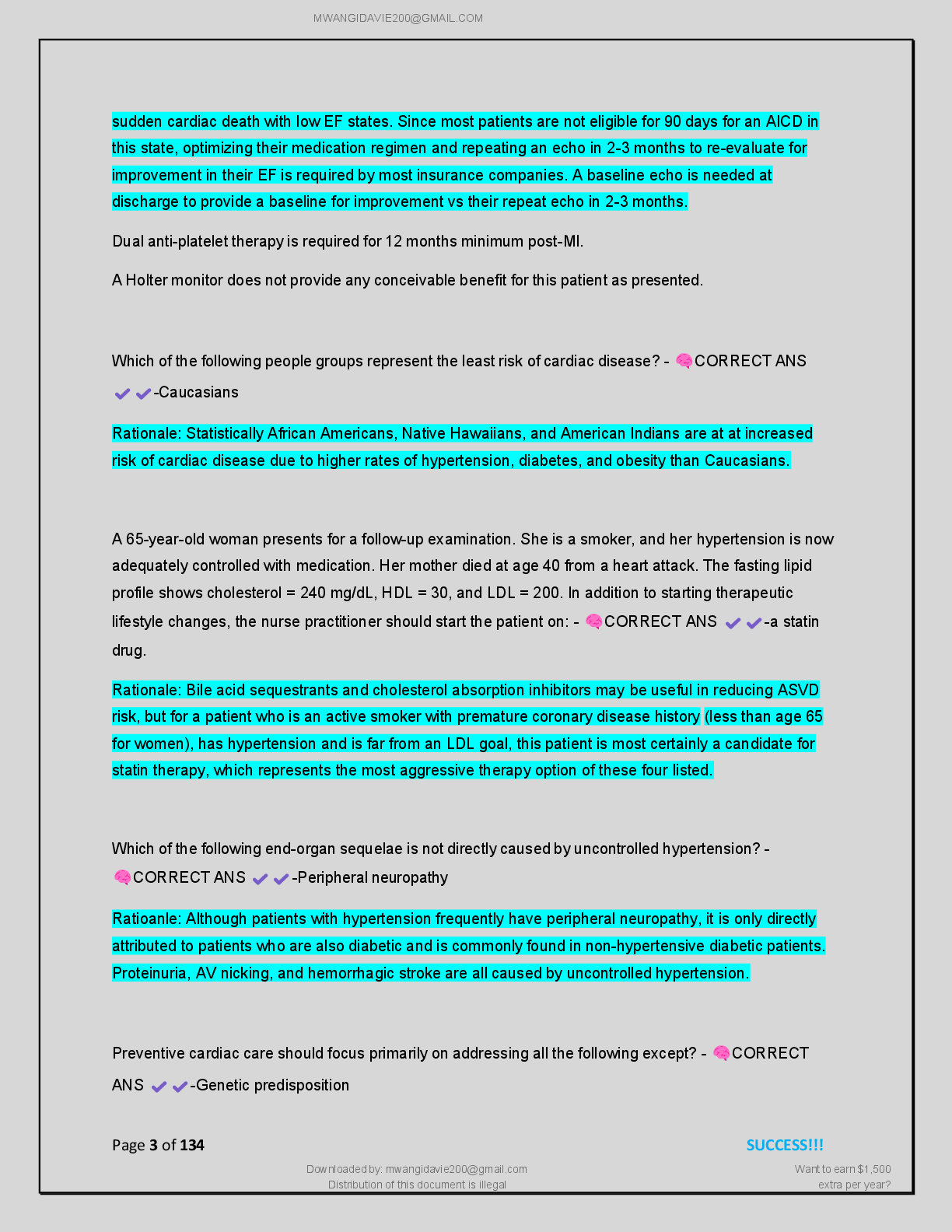 Preview page 4 of NR 603 CEA EXAM  PRACTICE (EXAM 1-4)  |COMPREHENSIVE  WITH RATIONALES  2026/2027