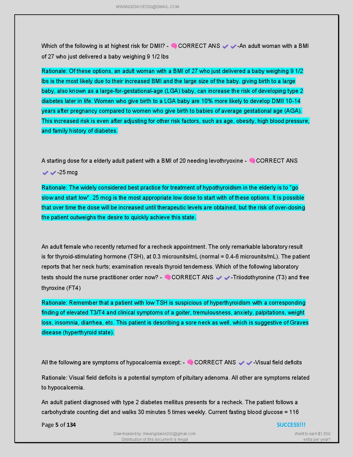 Preview page 6 of NR 603 CEA EXAM  PRACTICE (EXAM 1-4)  |COMPREHENSIVE  WITH RATIONALES  2026/2027