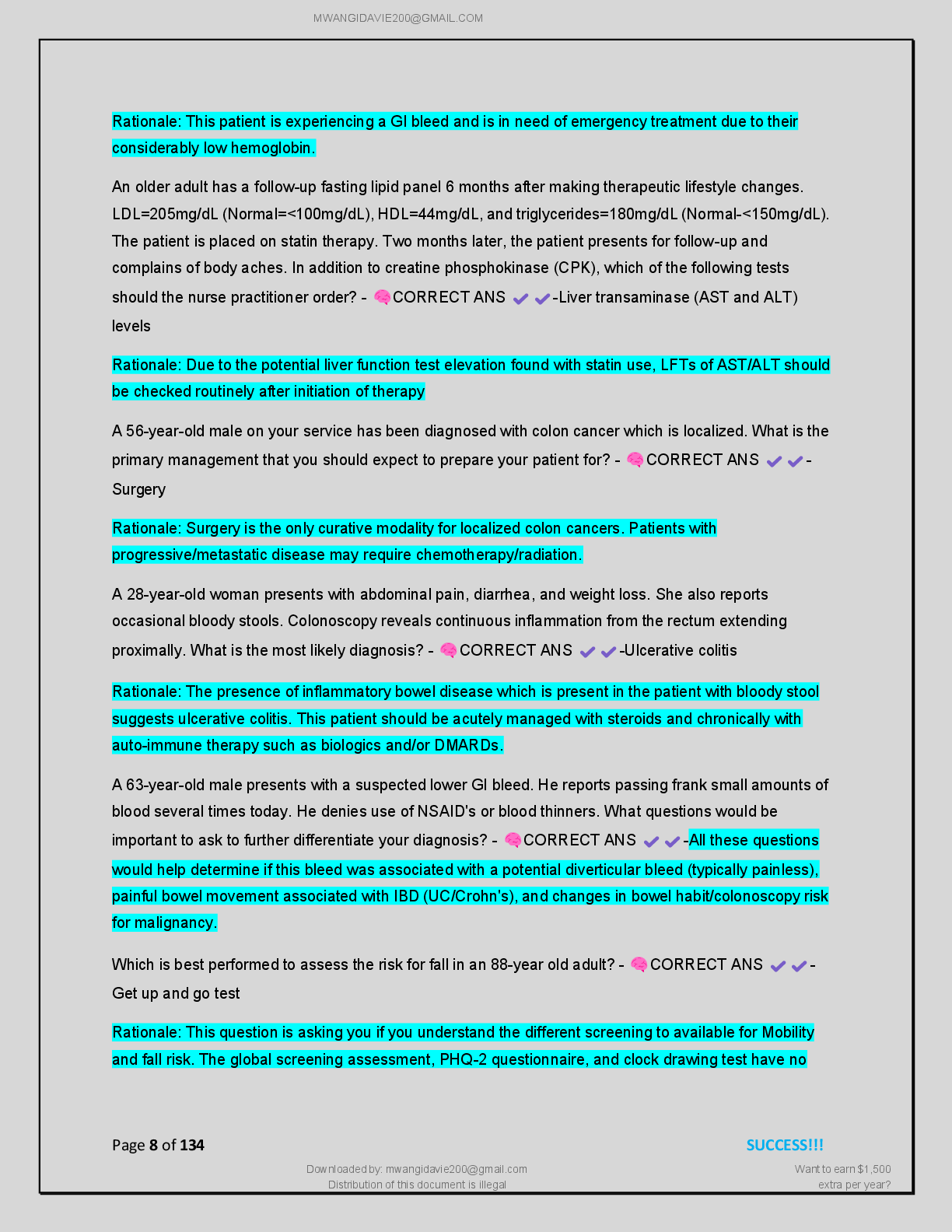 Preview page 9 of NR 603 CEA EXAM  PRACTICE (EXAM 1-4)  |COMPREHENSIVE  WITH RATIONALES  2026/2027