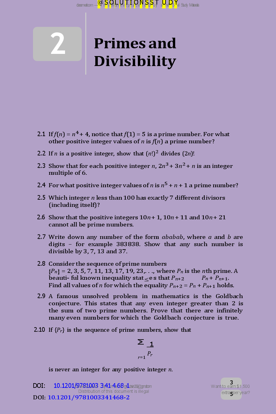 Preview page 9 of MATHEMATICAL   PROBLEMS (1ST  EDITION, 1991) BY  DES  MACHALE IS A  COLLECTION  VERIFIED CORRECT  SOLUTIONS