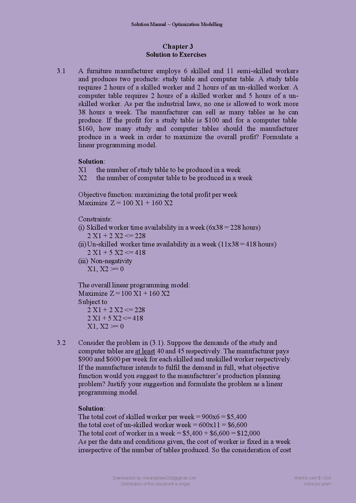Preview page 9 of OPTIMIZATION   MODELLING: A  PRACTICAL  APPROACH (1ST   EDITION) BY RUHUL  SARKE VERIFIED  SOLUTIONS