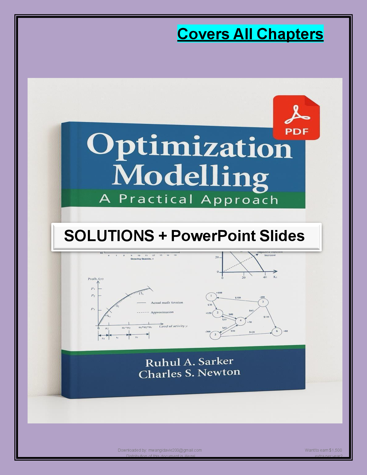 Preview page 2 of OPTIMIZATION   MODELLING: A  PRACTICAL  APPROACH (1ST   EDITION) BY RUHUL  SARKE VERIFIED  SOLUTIONS