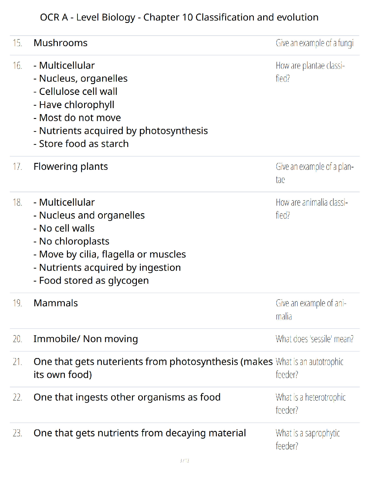 Preview page 3 of OCR A Level Biology - Chapter 10 Classification and Evolution - Exam Success Blueprint - Verified Questions and Answers