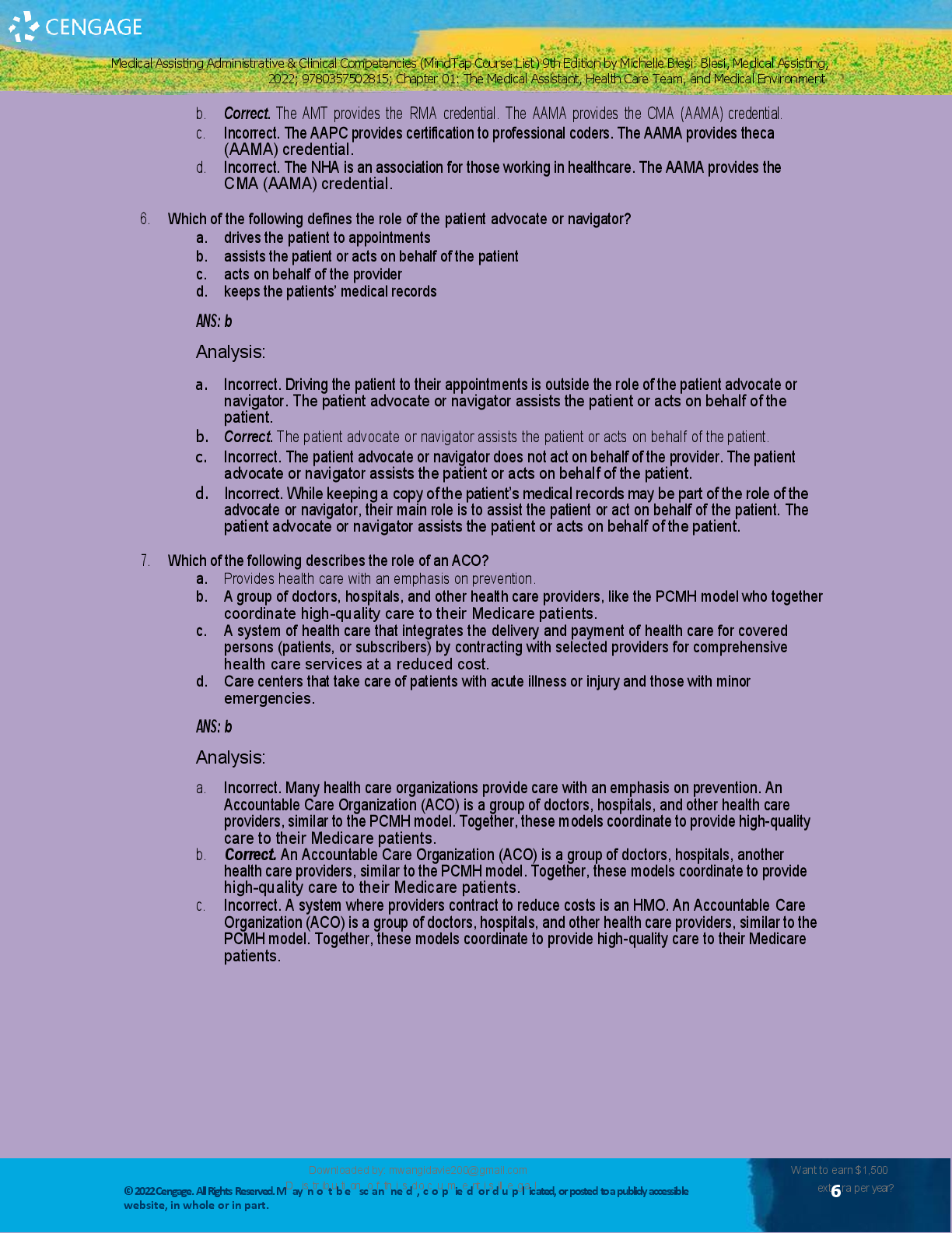 Preview page 5 of MEDICAL ASSISTING   ADMINISTRATIVE  CLINICAL  COMPETENCIES   MINDTAP COURSE  VERIFIED SOLUTIONS