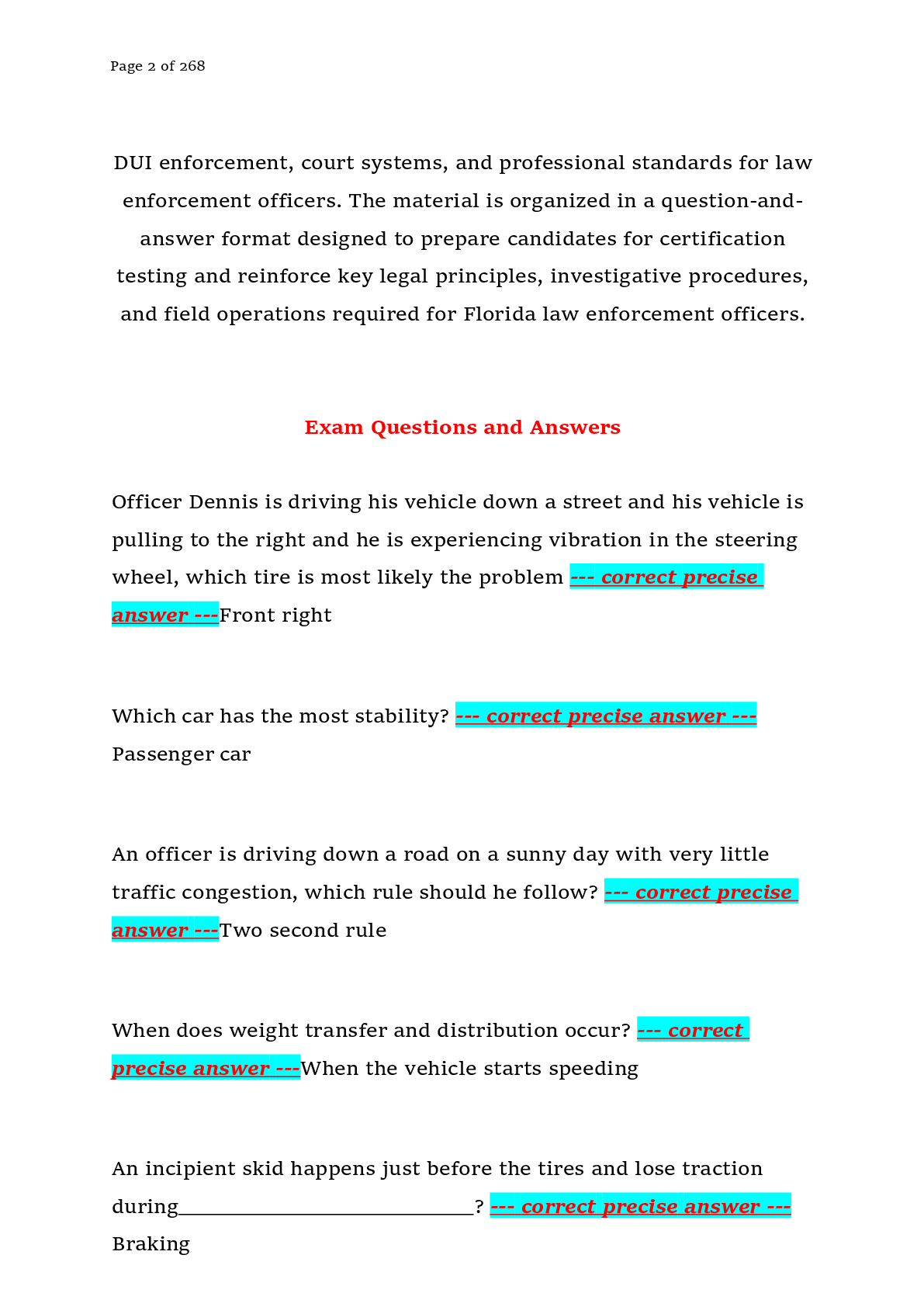 Preview page 2 of State Officer Certification Examination (SOCE) – Criminal Justice Training Commission (Florida) – 2026 – Complete Practi