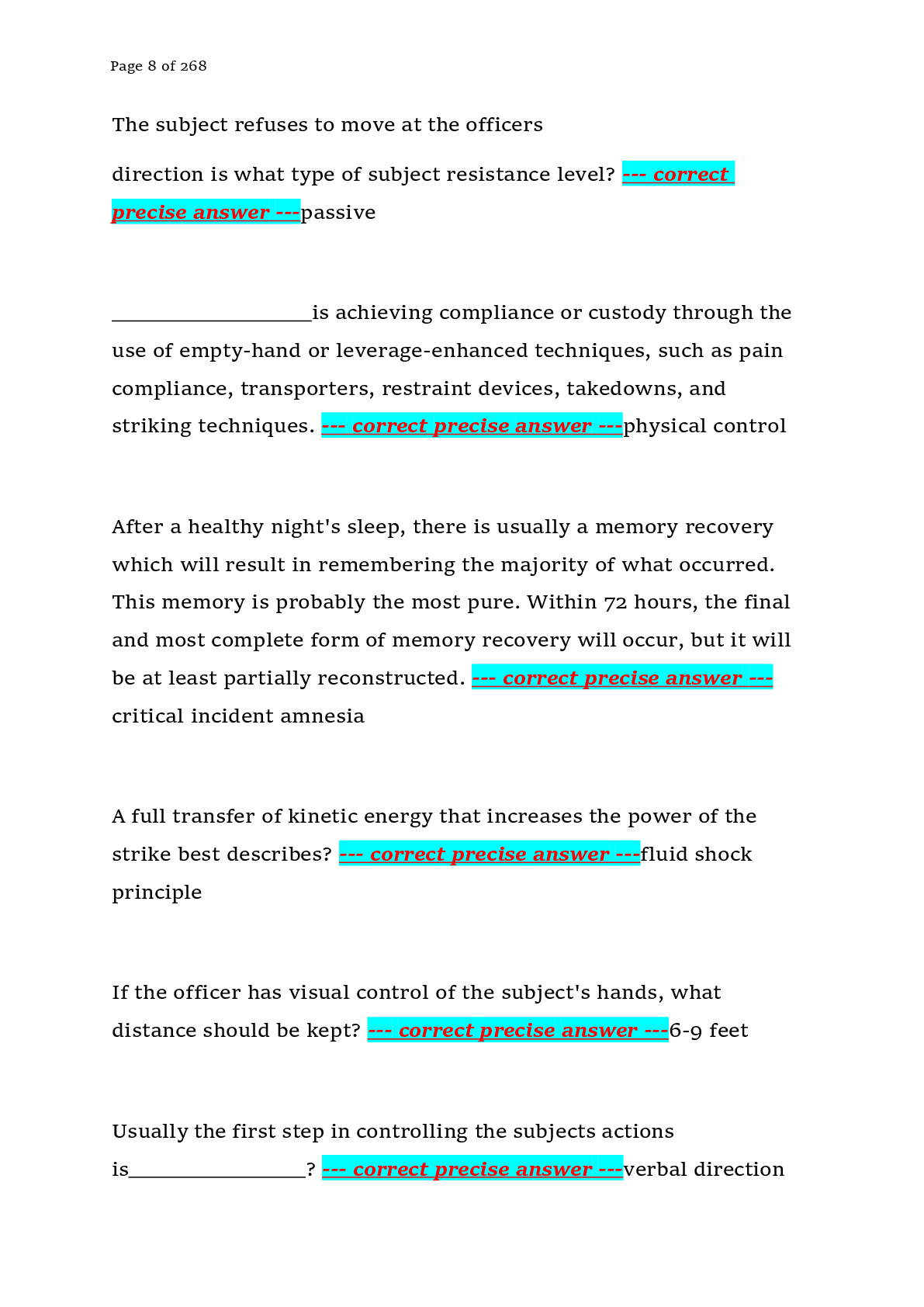 Preview page 8 of State Officer Certification Examination (SOCE) – Criminal Justice Training Commission (Florida) – 2026 – Complete Practi