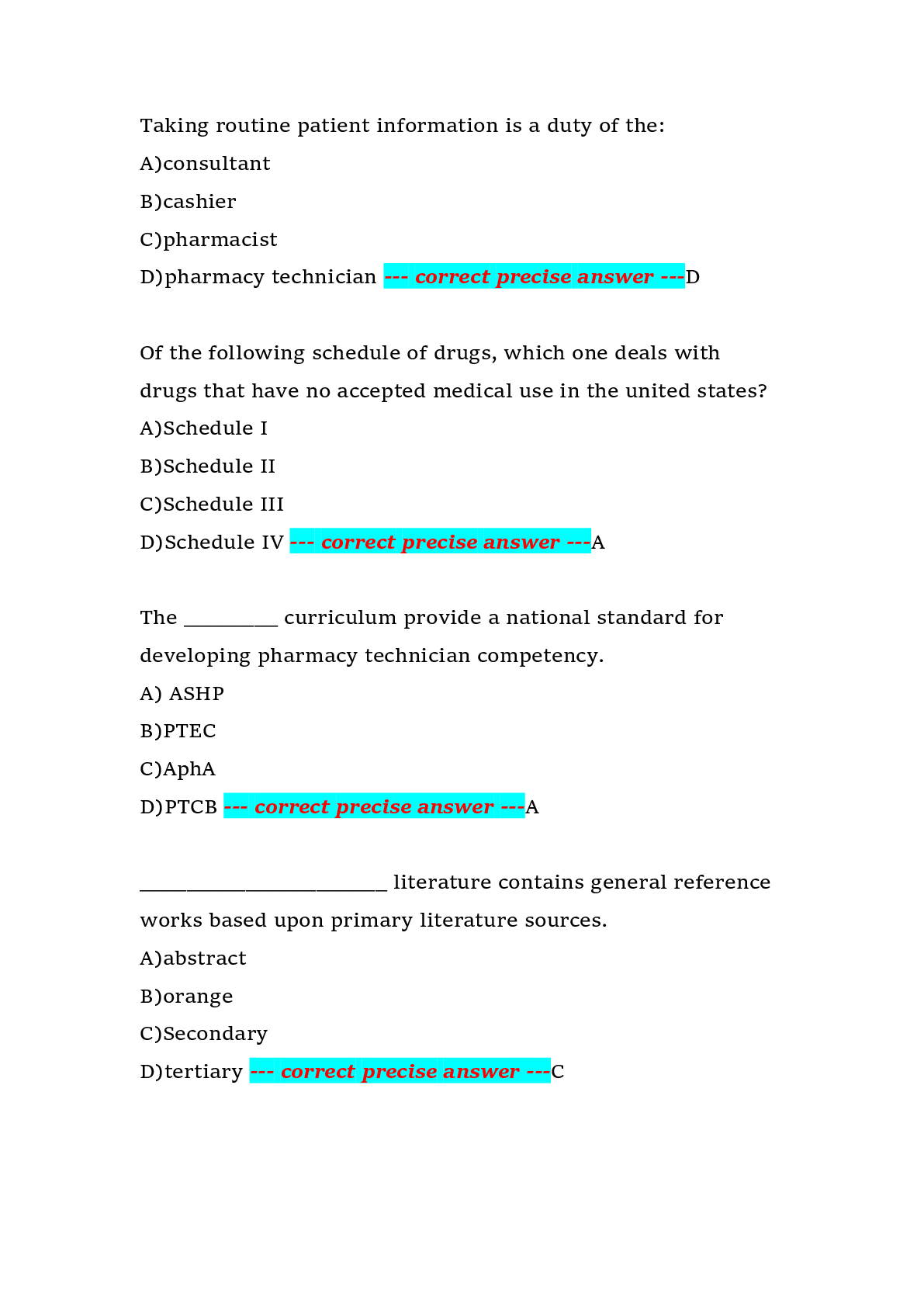 Preview page 3 of Walgreens Pharmacy Technician Certification Board (PTCB) Exam Prep | Walgreens | Complete Practice Questions with Answer