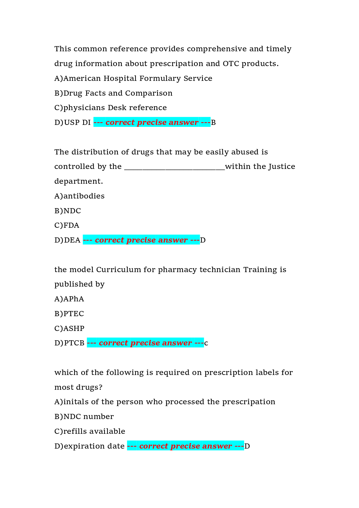 Preview page 6 of Walgreens Pharmacy Technician Certification Board (PTCB) Exam Prep | Walgreens | Complete Practice Questions with Answer