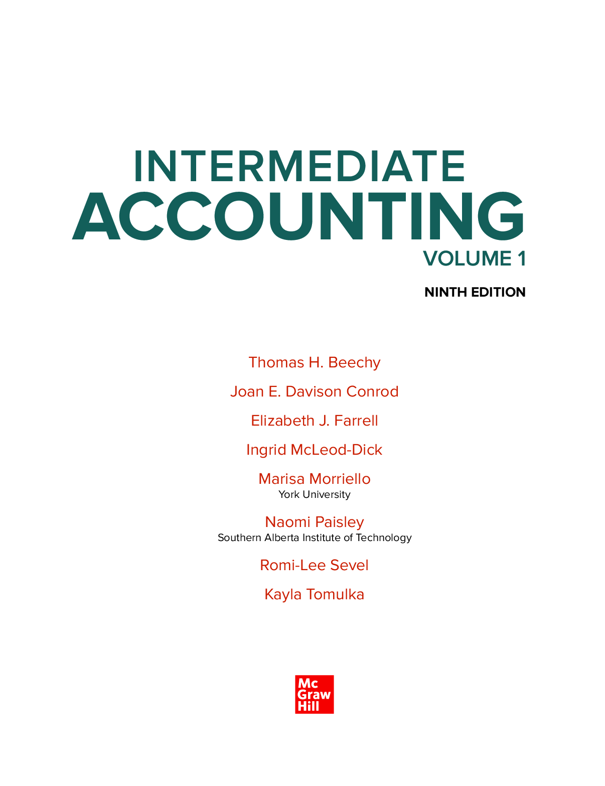 Preview page 2 of Intermediate Accounting (Volume 1) 9th Canadian Edition By Thomas Beechy