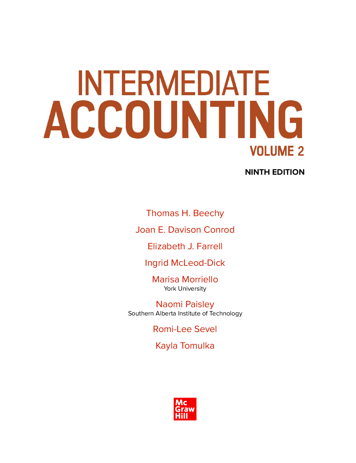 Preview page 2 of Intermediate Accounting (Volume 2) 9th Canadian Edition By Thomas Beechy