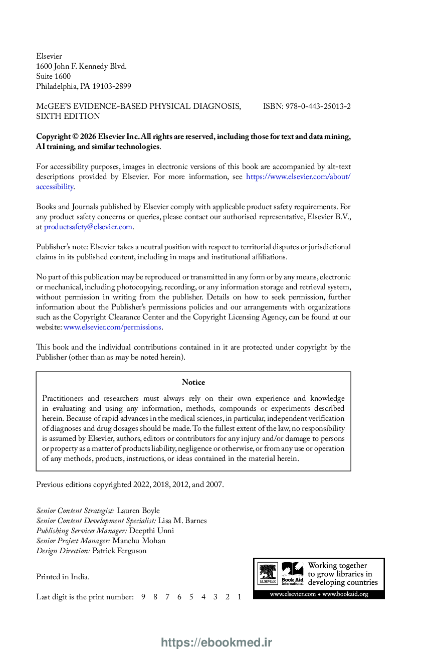 Preview page 2 of McGee's Evidence-Based Physical Diagnosis 6th Edition By Steven McGee