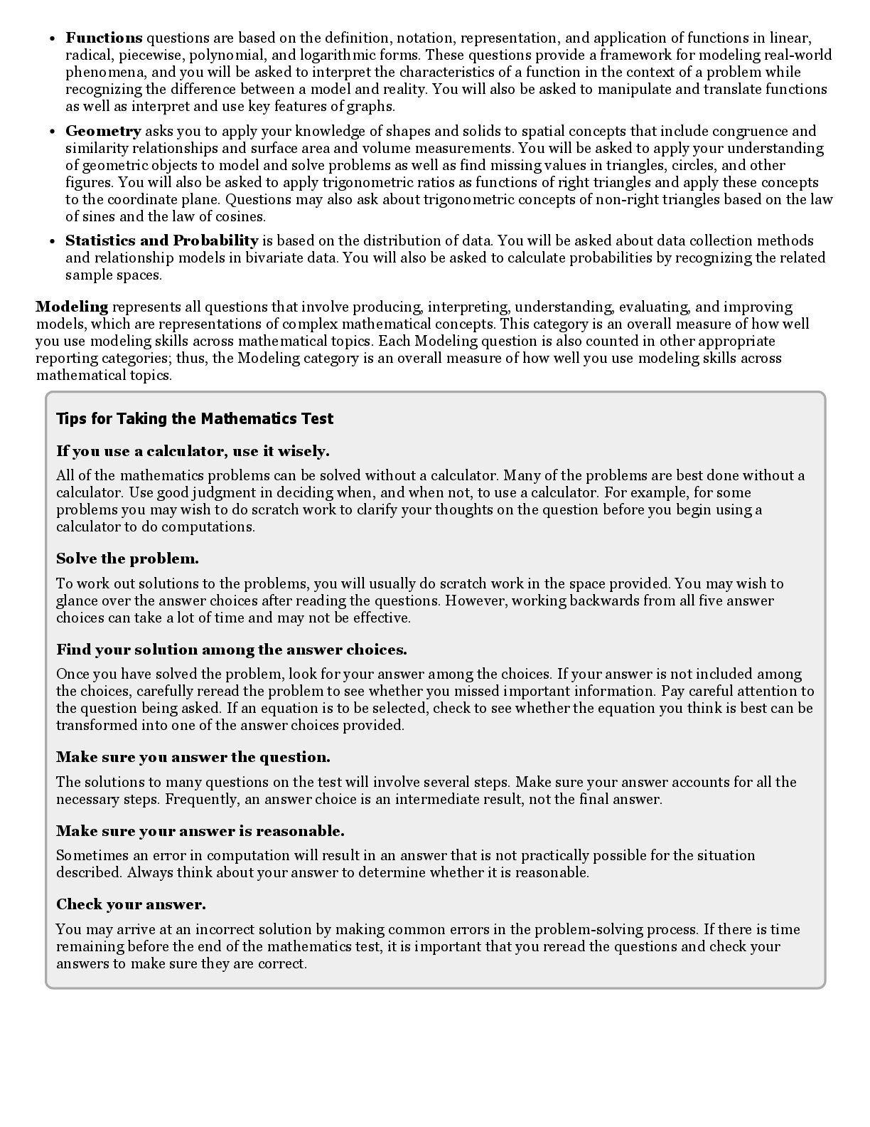 Preview page 3 of The Official ACT Mathematics Guide 1st Edition By ACT