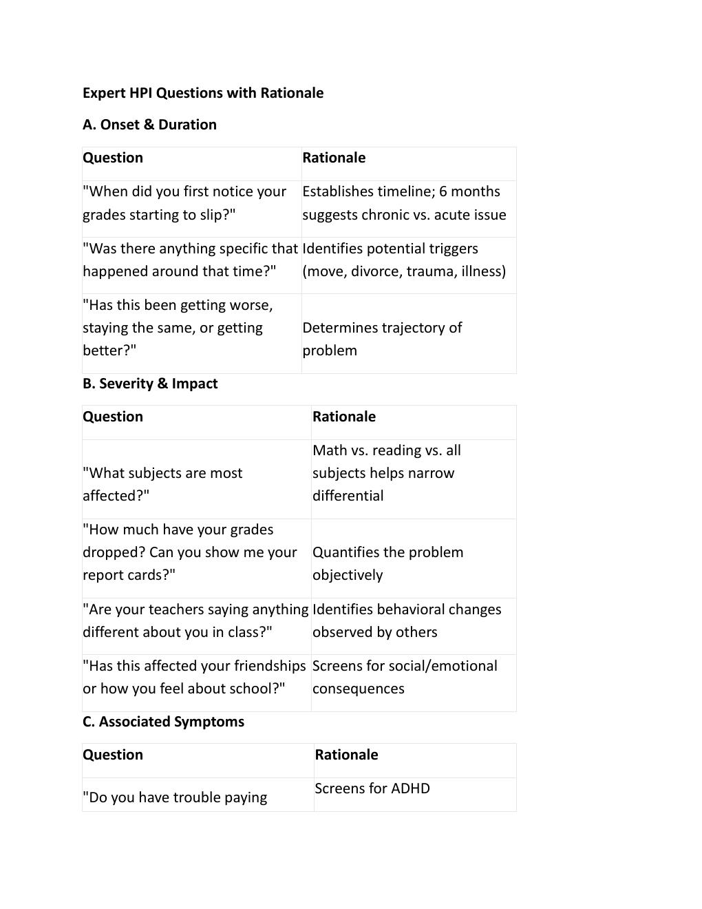 Preview page 5 of iHuman Avery Brook Case Solution 10-Year Old Female with Slipping Grades | Complete Guide with Expert HPI Questions, ROS