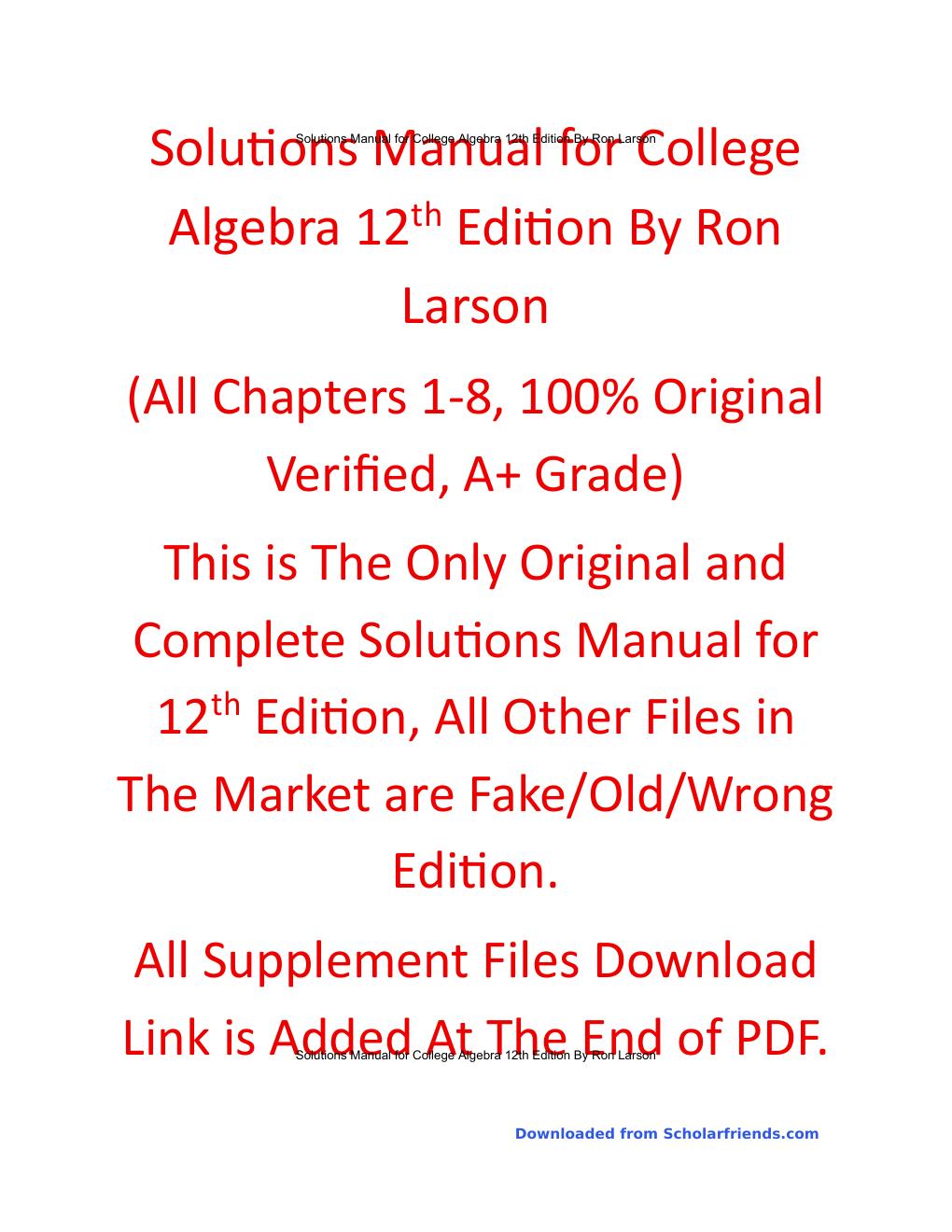 Preview page 2 of Solution Manual For College Algebra 12th Edition By Ron Larson