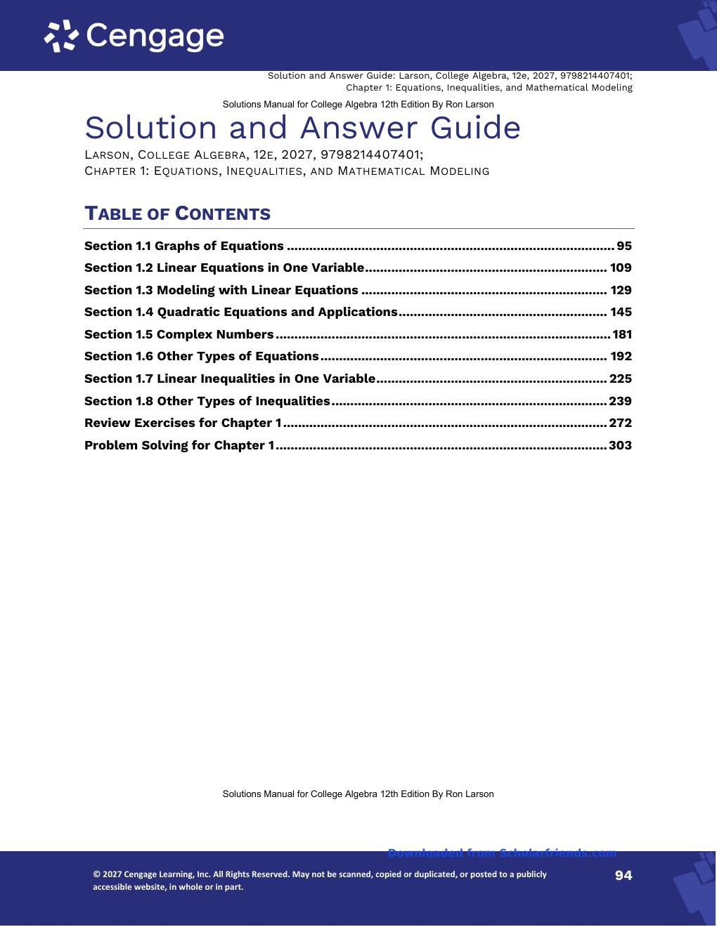 Preview page 3 of Solution Manual For College Algebra 12th Edition By Ron Larson