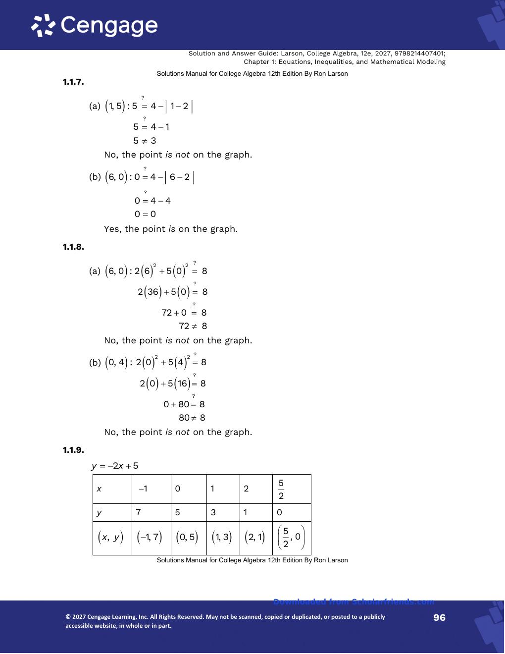 Preview page 5 of Solution Manual For College Algebra 12th Edition By Ron Larson