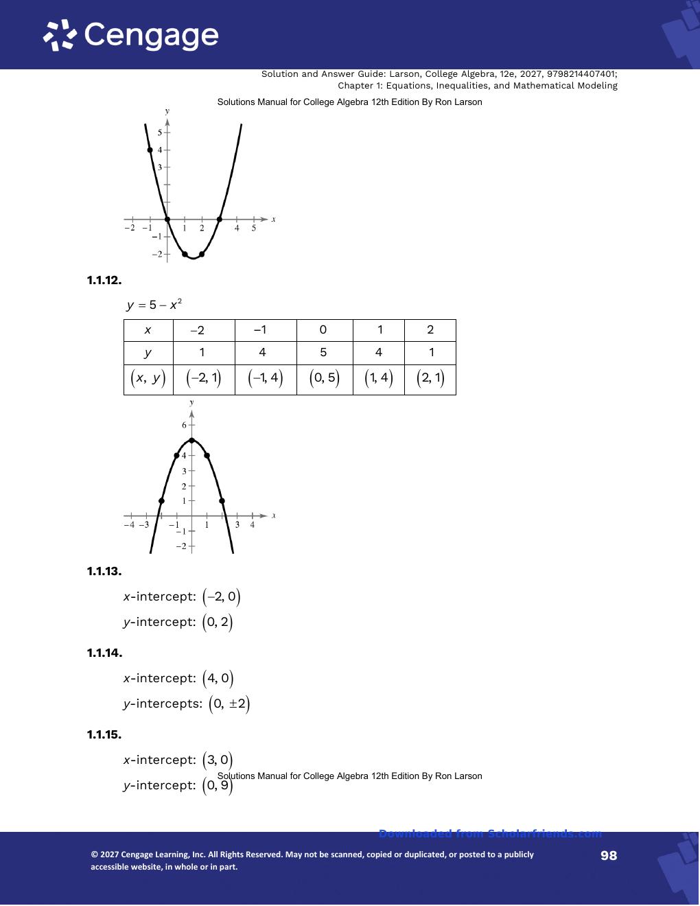 Preview page 7 of Solution Manual For College Algebra 12th Edition By Ron Larson