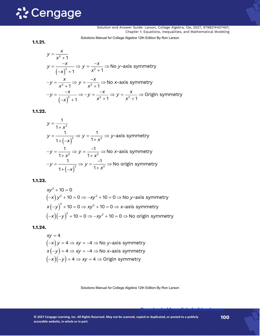 Preview page 9 of Solution Manual For College Algebra 12th Edition By Ron Larson