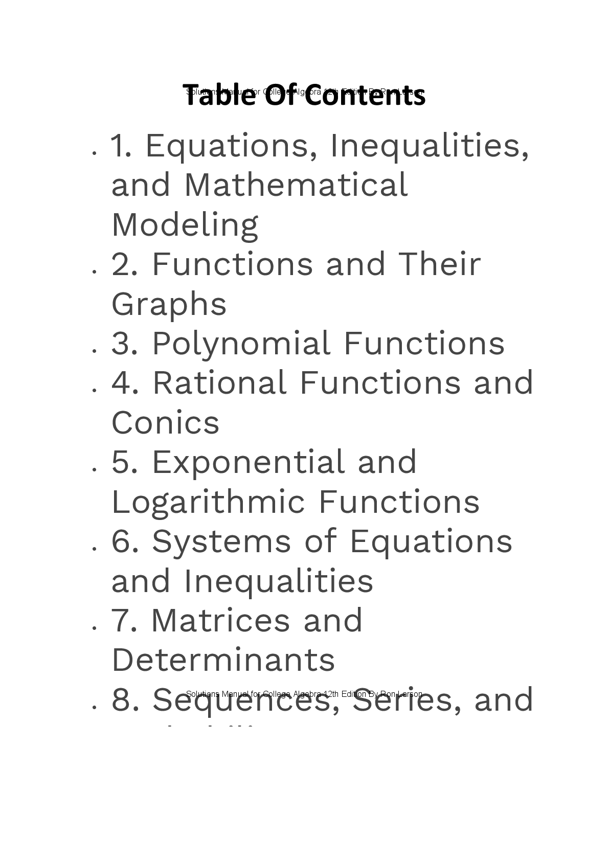 Preview page 2 of Solution Manual For College Algebra 12th Edition By Ron Larson
