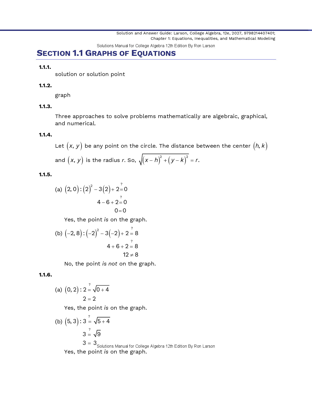 Preview page 4 of Solution Manual For College Algebra 12th Edition By Ron Larson