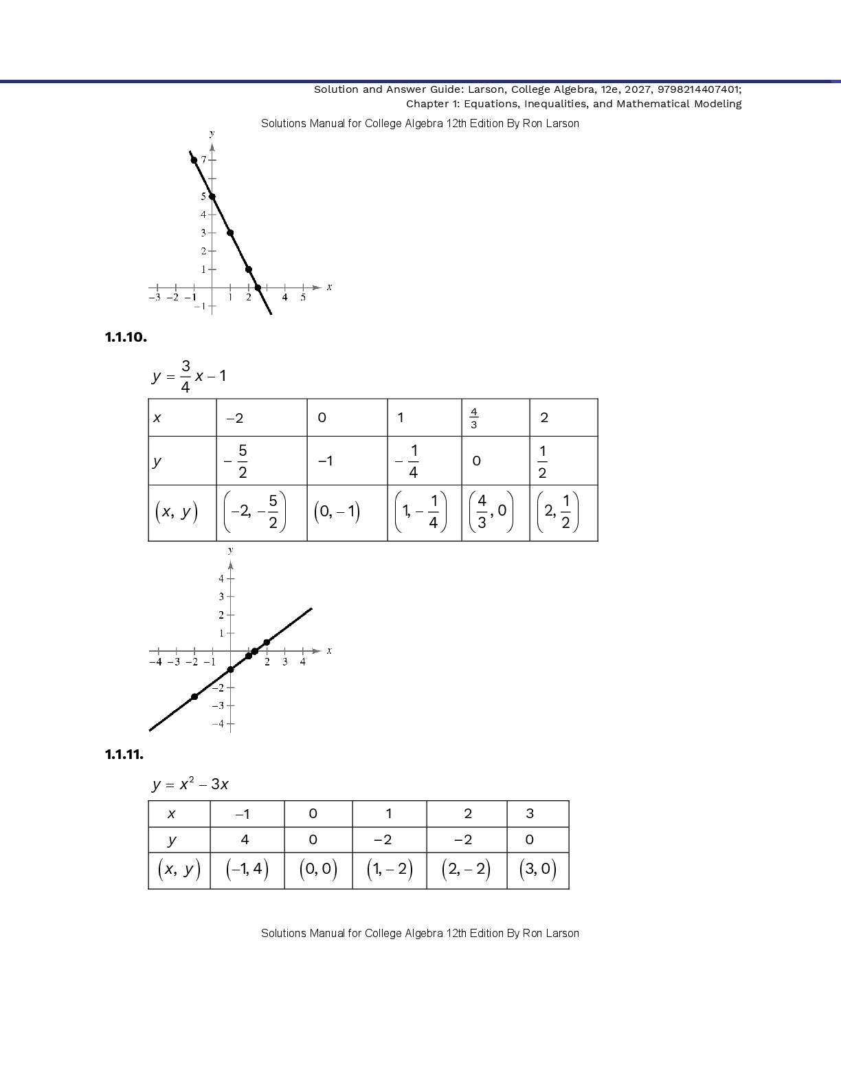 Preview page 6 of Solution Manual For College Algebra 12th Edition By Ron Larson
