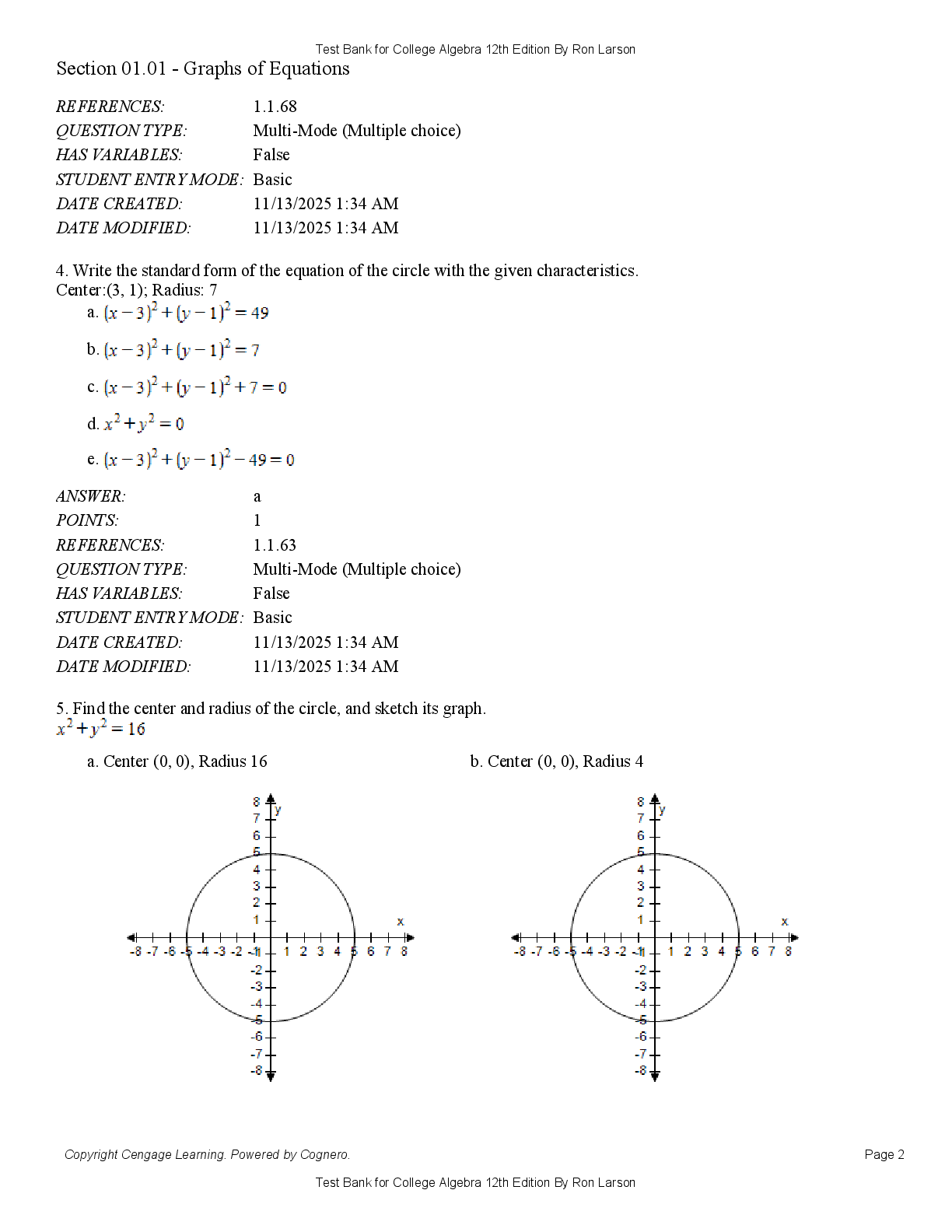 Preview page 2 of Test Bank For College Algebra 12th Edition By Ron Larson