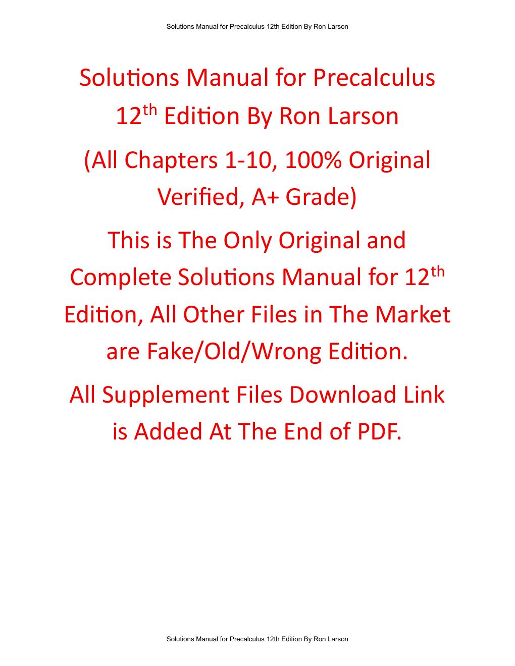 Preview page 2 of Solutions Manual For Precalculus 12th Edition By Ron Larson