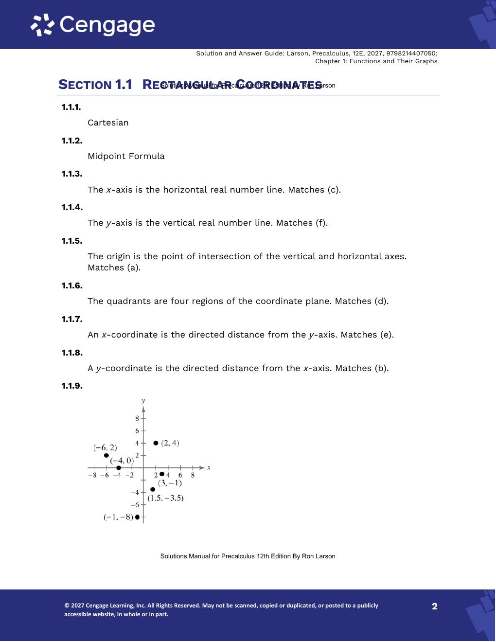 Preview page 5 of Solutions Manual For Precalculus 12th Edition By Ron Larson