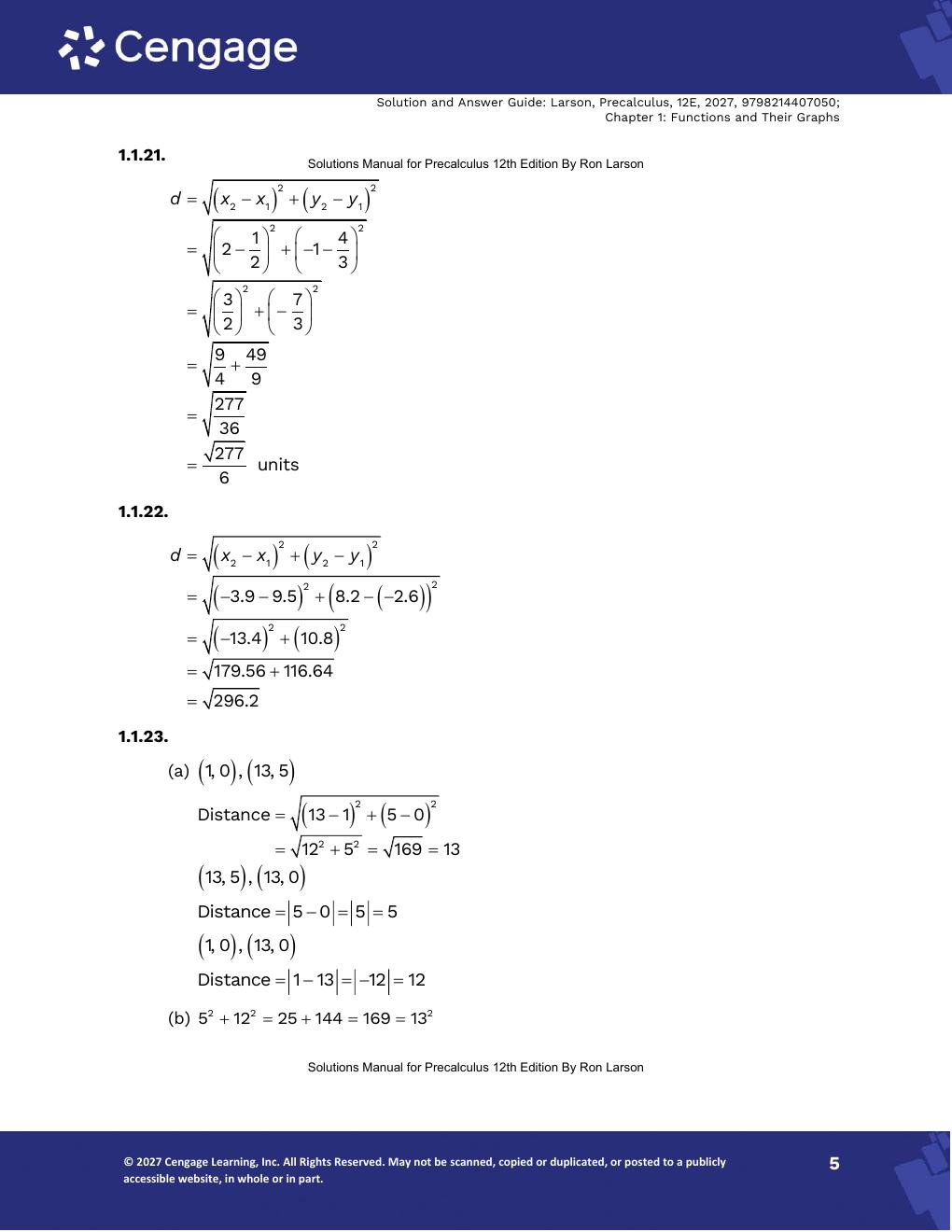 Preview page 8 of Solutions Manual For Precalculus 12th Edition By Ron Larson