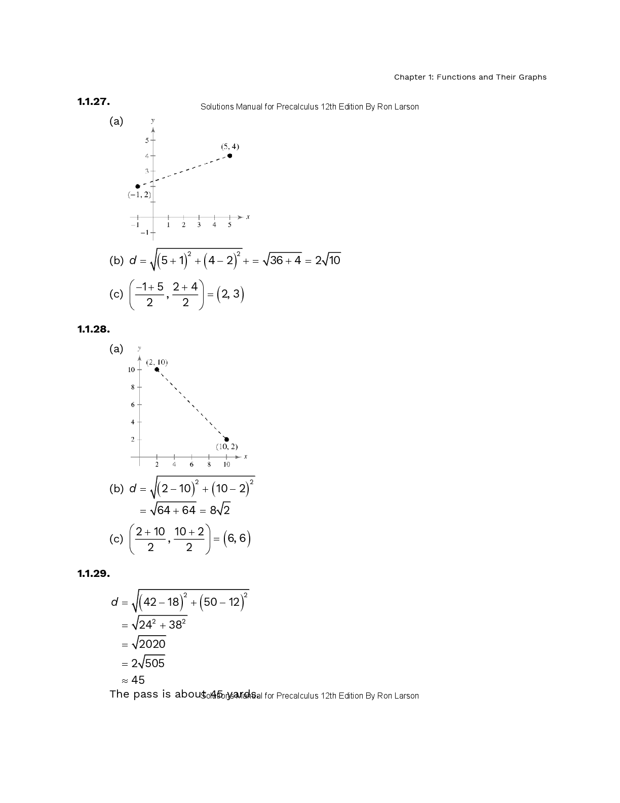 Preview page 10 of Solutions Manual For Precalculus 12th Edition By Ron Larson