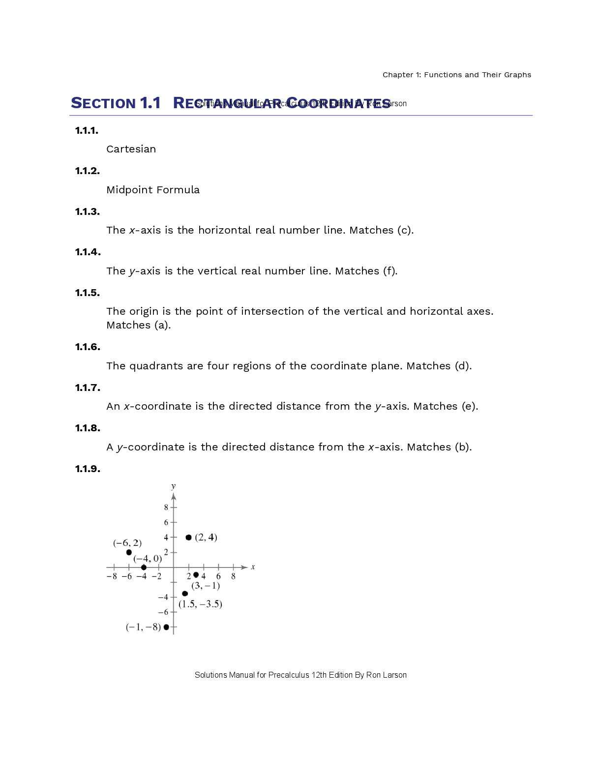 Preview page 5 of Solutions Manual For Precalculus 12th Edition By Ron Larson