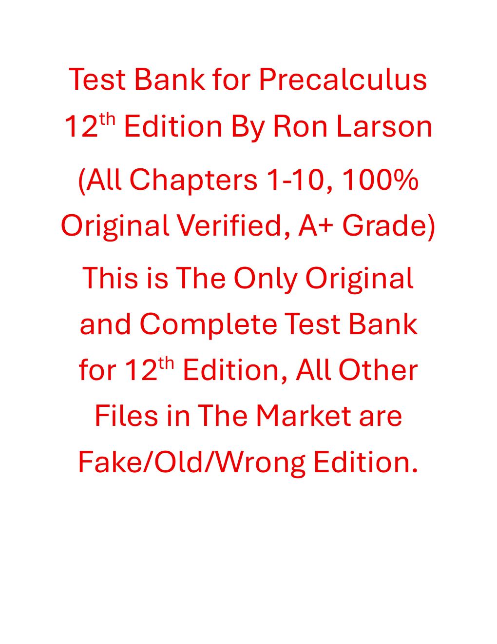 Preview page 2 of Test Bank For Precalculus 12th Edition By Ron Larson
