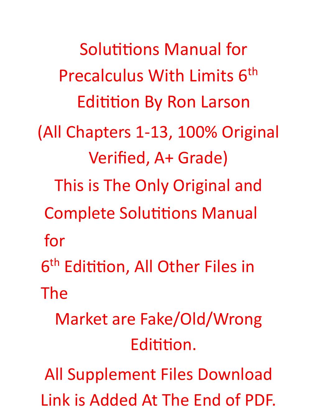 Preview page 2 of Solutions Manual For Precalculus With Limits 6th Edition By Ron Larson