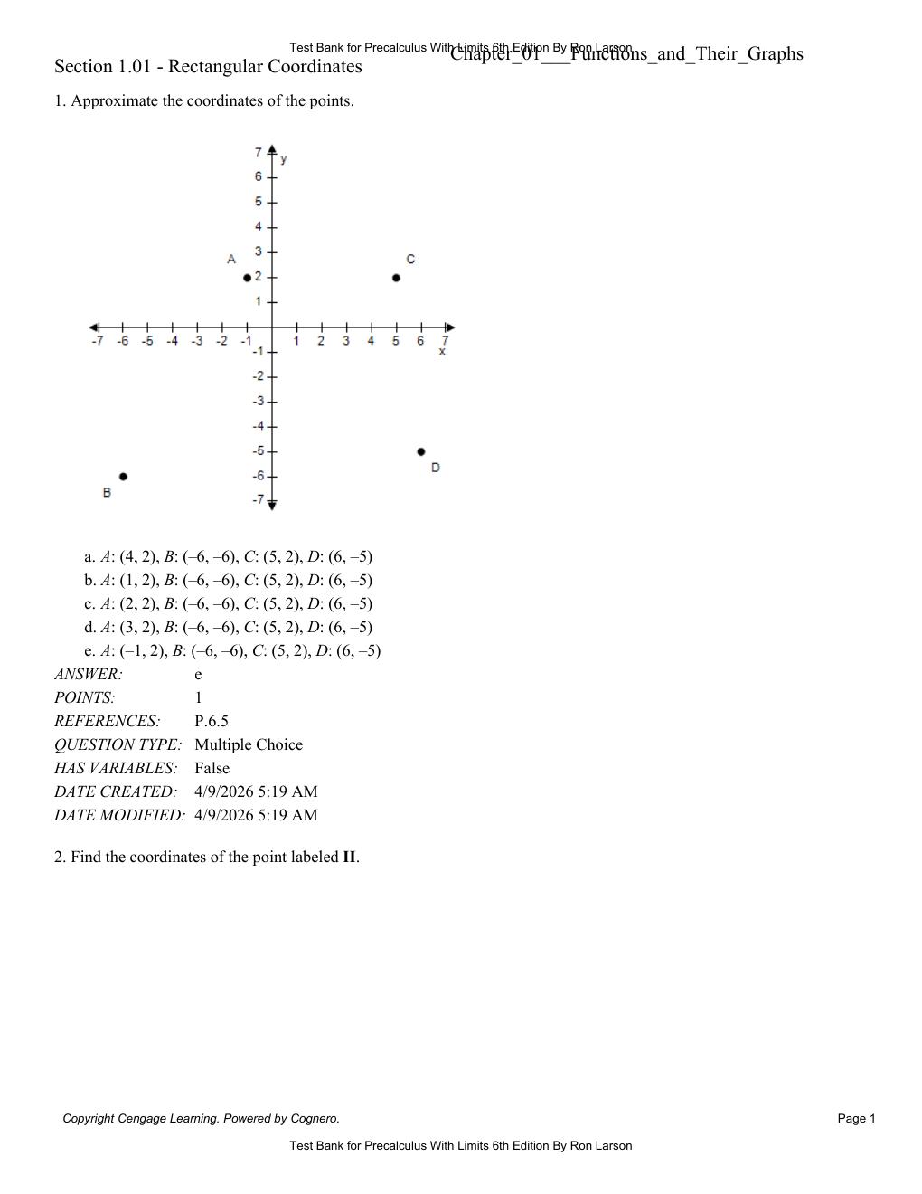 Preview page 3 of Test Bank For Precalculus With Limits 6th Edition By Ron Larson