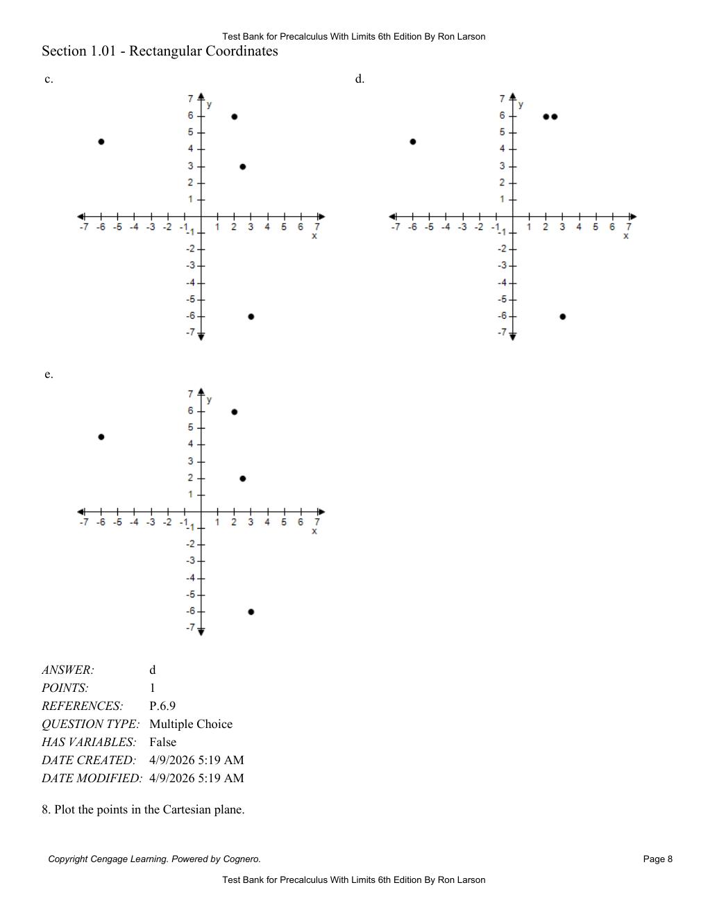 Preview page 10 of Test Bank For Precalculus With Limits 6th Edition By Ron Larson